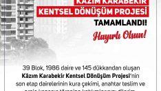 Türkiye’nin en büyük kentsel dönüşüm projelerinden Kazım Karabekir Kentsel Dönüşüm Projesi tamamlandı